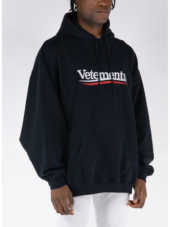 FELPA HOODIE CAMPAIGN LOGO, BLACK, small