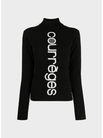 MAGLIONE A COLLO ALTO INTARSIA, 9901 BLACK HERITAGE WHITE, small