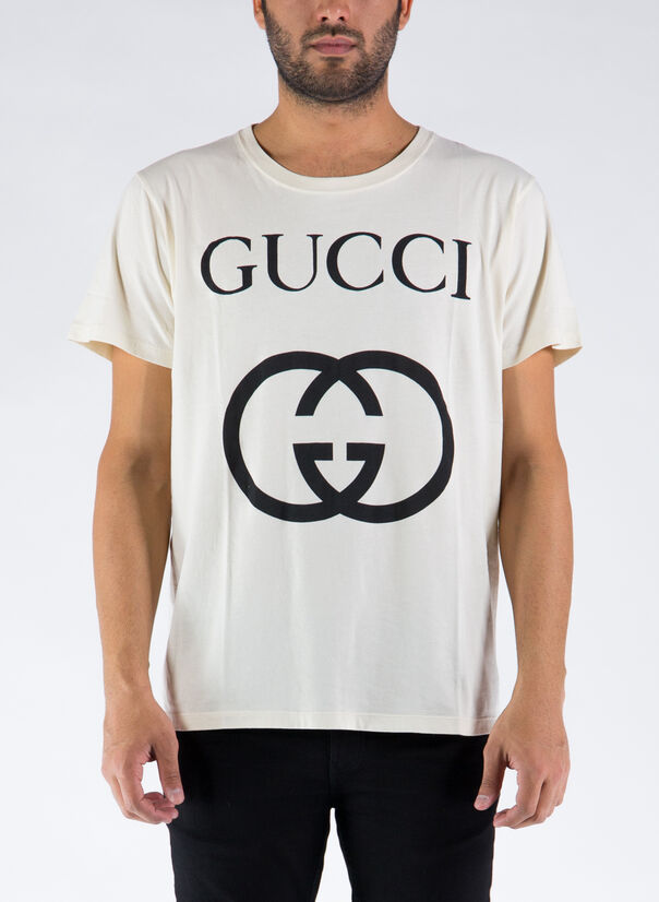 T-SHIRT OVERSIZE CON STAMPA GG, 7561SUNKISSEDBLACK, large