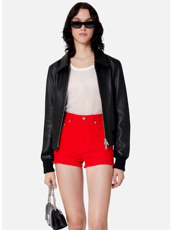 GIUBBOTTO ZIPPED BOMBER, 001 BLACK, small