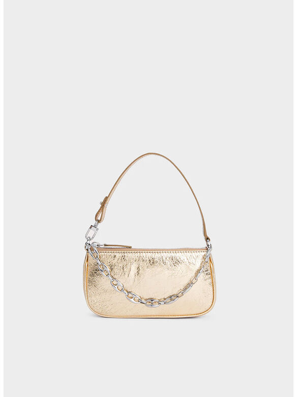 BORSA MINI RACHEL PARCHMENT METALLIC LEATHER, PCH PARCHMENT, medium