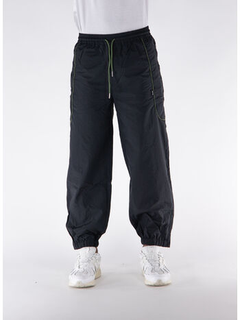 PANTALONE TRACK PIPPING, BLACK/GREEN, small