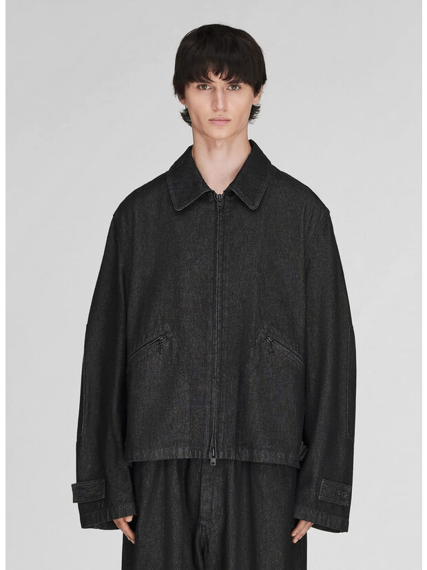 GIUBBOTTO DENIM, BLACK, large