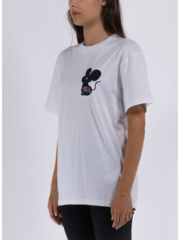 T-SHIRT MOUSE EMBROIDERY LOGO, 001 WHITE, small