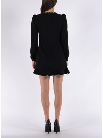 ABITO CORTO CREPE DE CHINE, BLACK, small