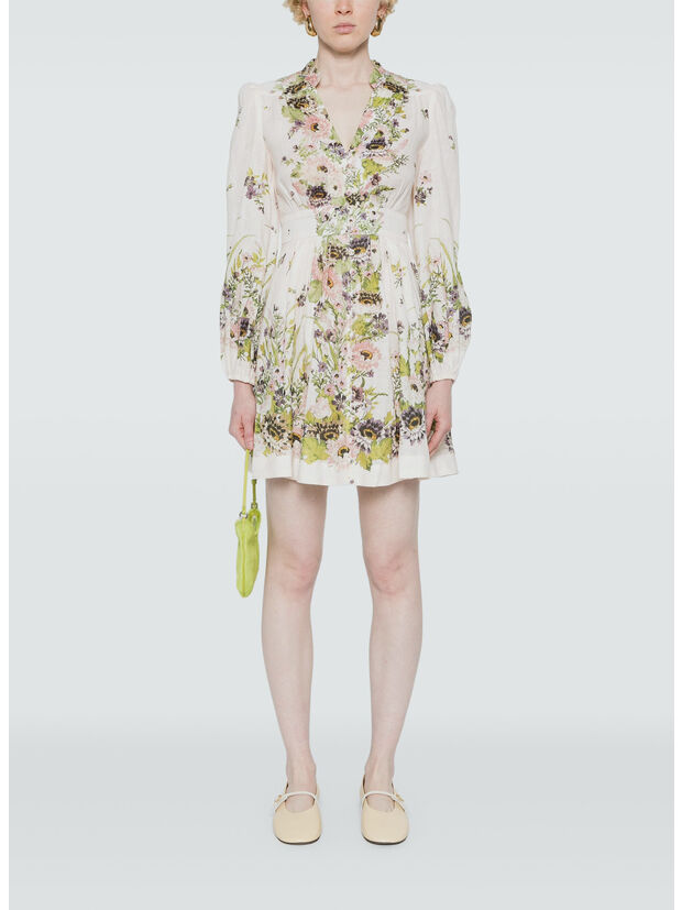 ABITO MINI HALLIDAY PLUNGE, CMFL CREAM MULTI FLORAL, large