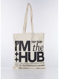 TOTE BAG CANVAS BLACK SIGN, BLACK, thumb