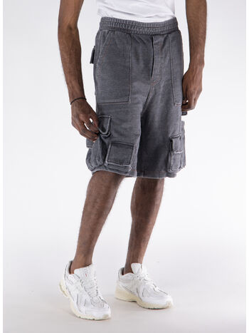 SHORTS CARGO DENIM-LIKE, BLACK, small