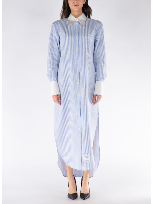 ABITO MIDI STRIPED COTTON, 450 BLUE, large