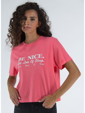 T-SHIRT BE NICE CROPPED, STRAWBERRY STRAWBERRY / WHITE, small