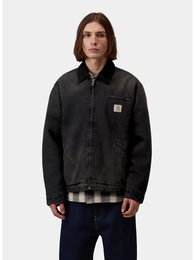 GIUBBOTTO OG DETROIT, 00E0R Black / Black, tobacco used wash, large