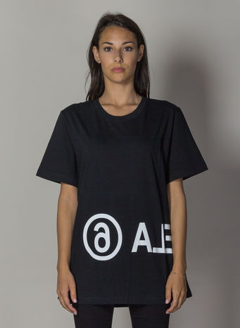 T-SHIRT CON LOGO INVERTITO, 900BLACK, small