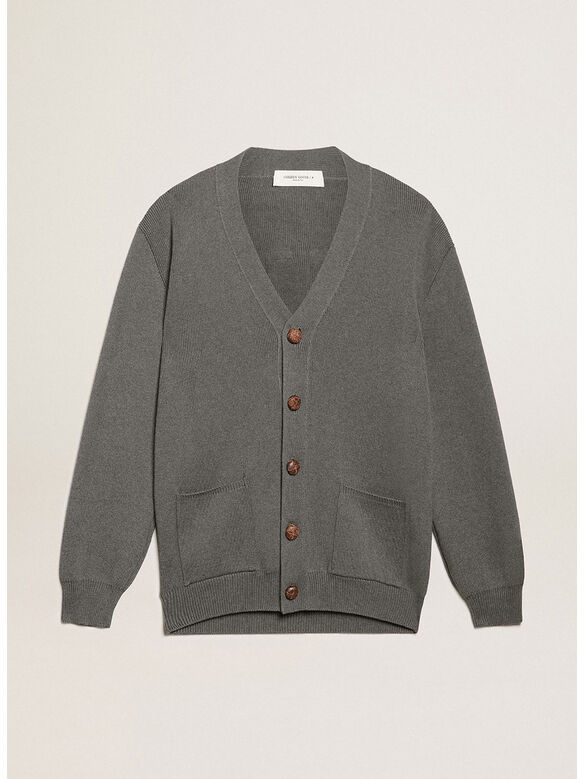 CARDIGAN JOURNEY CON LOGO SUL RETRO, 60304 DARK GREY MELANGE, medium