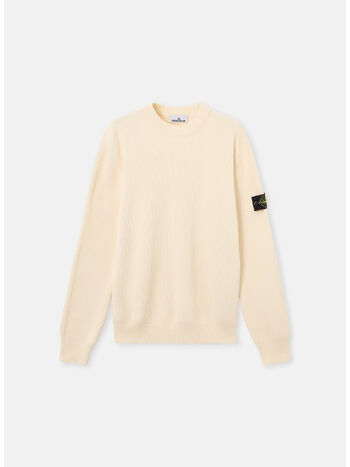 MAGLIONE RIBBED SOFT COTTON, V0093 IVORY, small