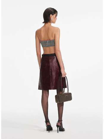 GONNA MINI BURGUNDY LEATHER, BURGUNDY, small