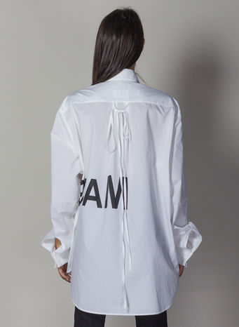 CAMICIA CON LOGO INVERTITO, 100WHITE, small