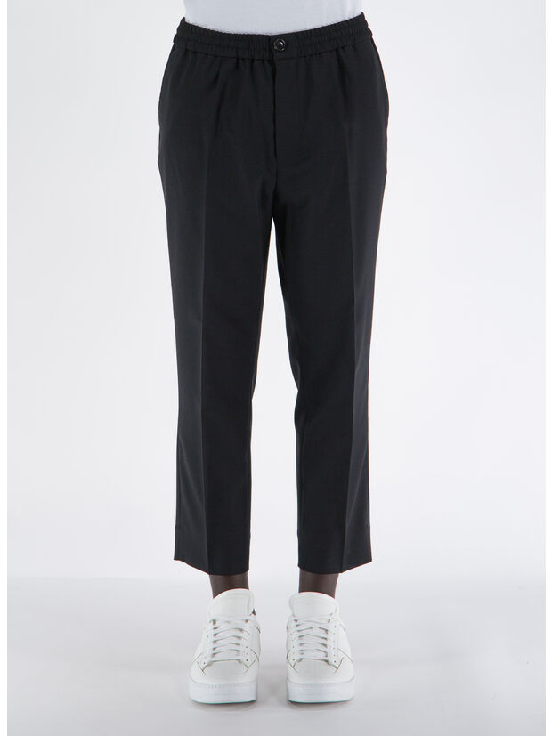 PANTALONE ELASTICATED, 001 BLACK, large