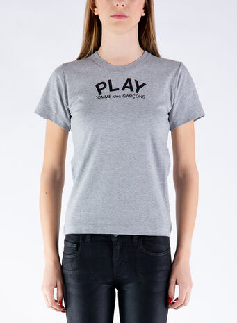 T-SHIRT PLAY LOGO, GREY, small