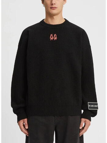 FELPA KELVIN CREWNECK, P289 BLACK+44SOLIDNEONPRINT	, small