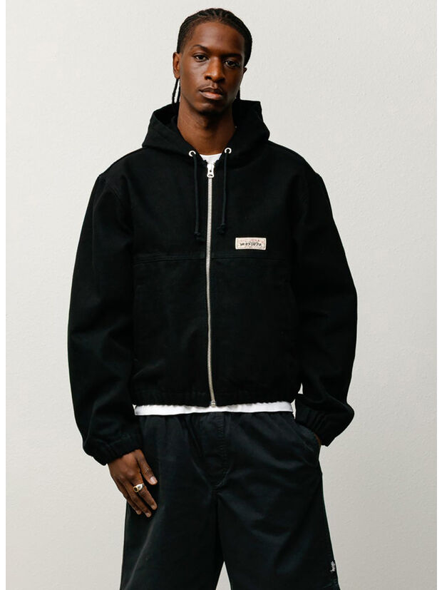 WORK JACKET UNLINED CANVAS, 0001 BLACK, large