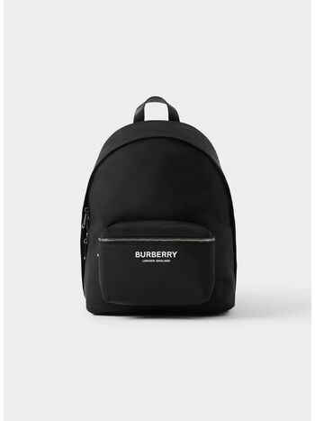 ZAINO IN NYLON CON LOGO STAMPATO, A1189 BLACK, small