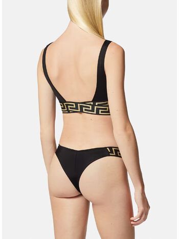 TOP BIKINI A TRIANGOLO CON BORDO GRECA, 1B000 NERO, small