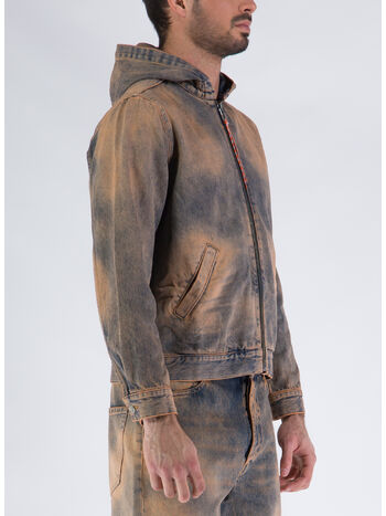 GIACCA ACID WASH HOODED DENIM, PCH PEACH, small