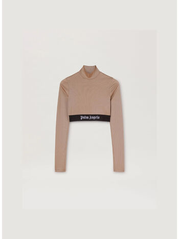 TOP SKIN CON LOGO, 6210 CAMEL BLACK, small