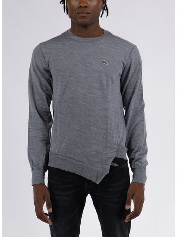 CDG PULLOVER KNIT X LACOSTE, GREY, small