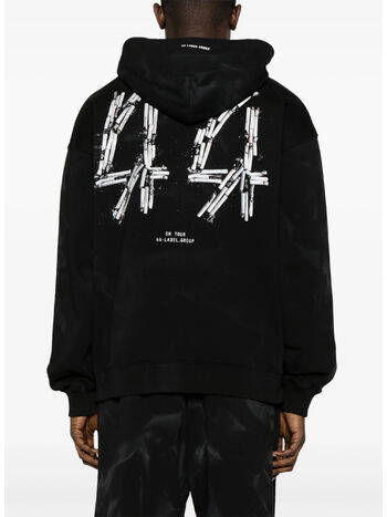 FELPA HOODIE SMOKE, P398 BLACK + 44 SMOKE PRINT, small