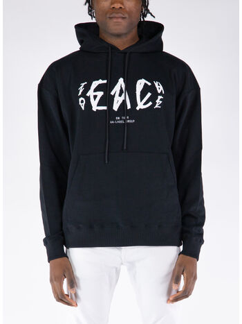 FELPA HOODIE PEACE, P401 BLACK + TEACH PEACE PRINT, small