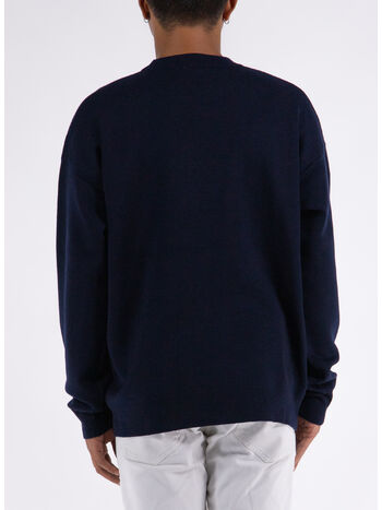 MAGLIONE SLOGAN A FLEURS, NY NAVY, small