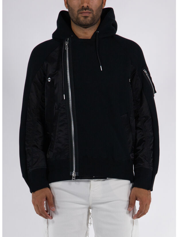 FELPA SPONGE SWEAT BLOUSON, 001 BLACK, large