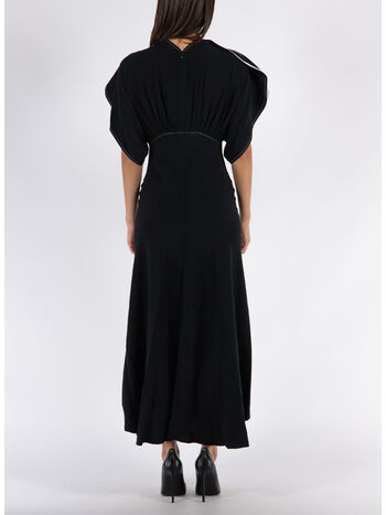 ABITO GATHERED DOLMAN MIDI, 1 BLACK, small