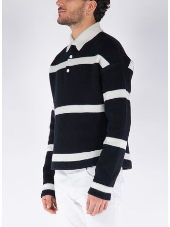 POLO STRUCTURED LONG-SLEEVE, 999 BLACK, small
