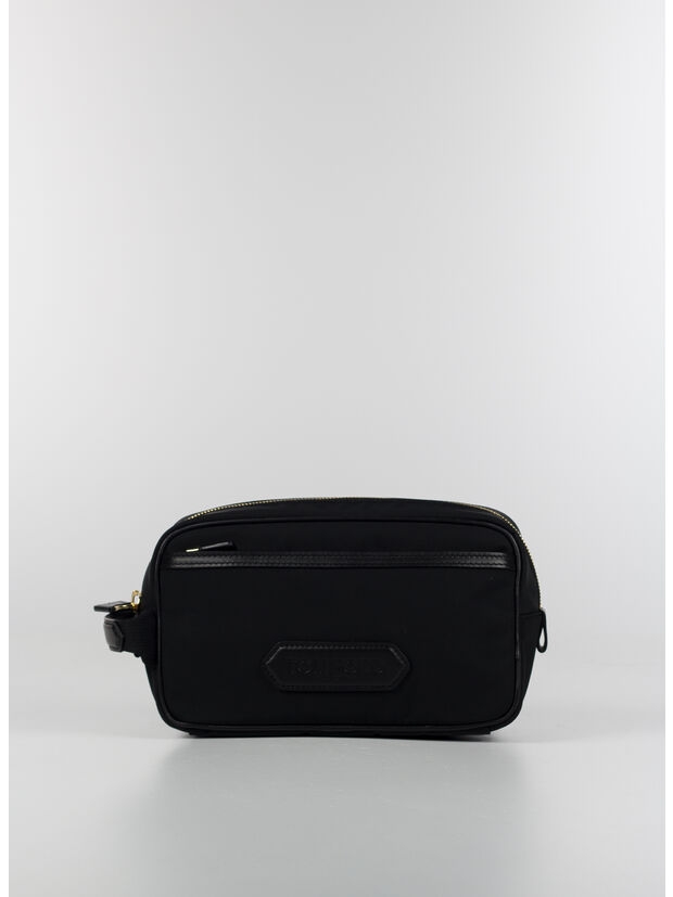 BEAUTY CASE LEATHER NYLON SMALL, U9000 BLACK, large