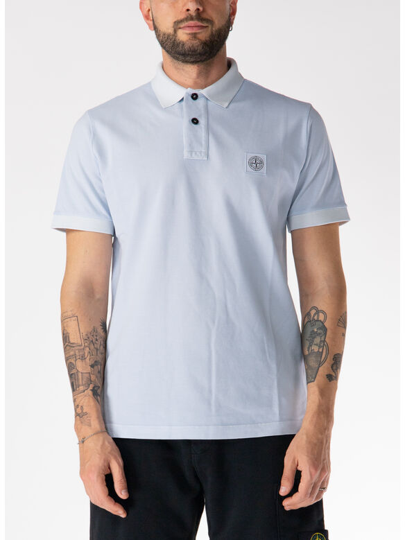 POLO A MANICE CORTE CON PATCH LOGO, V0041 CIELO, medium