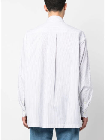 CAMICIA RIGHE POPELINE BOKE FLOWER, 77 BIANCO, small