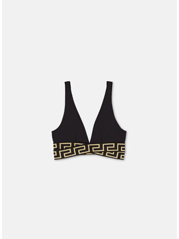 TOP BIKINI A TRIANGOLO CON BORDO GRECA, 1B000 NERO, small