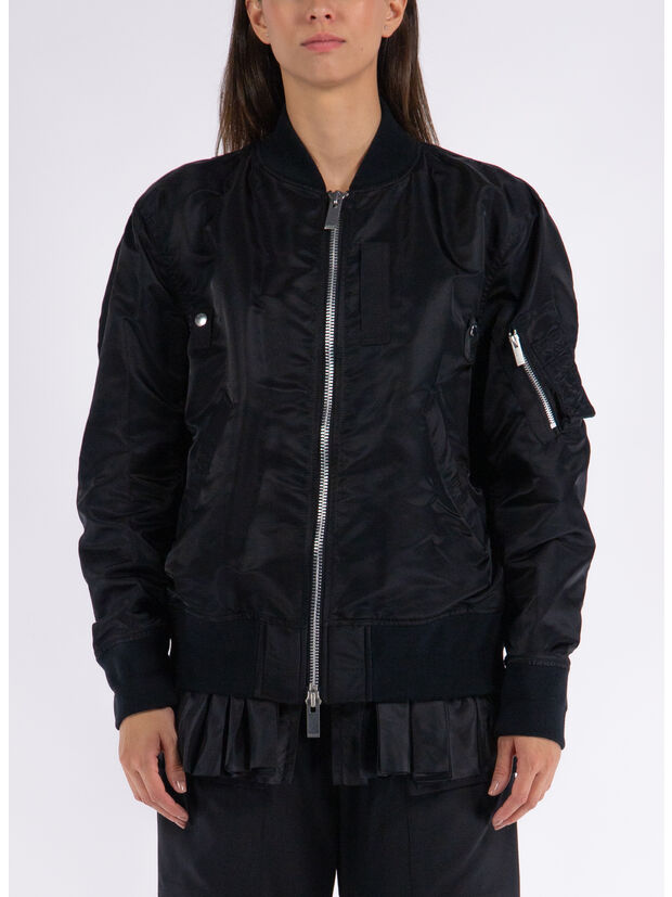 GIACCA NYLON TWILL BLOUSON, 001 BLACK, large