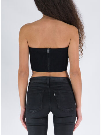 TOP ANGLED RIB BUSTIER, BLACK, small