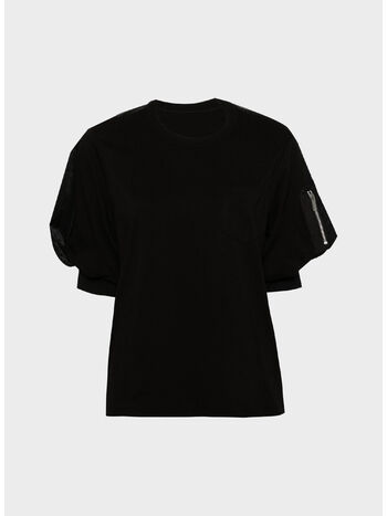 MAGLIA IN  NYLON TWILL COTTON, 001 BLACK, small
