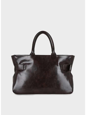 BORSA TOTE BROCLE, WOOD BROWN, small