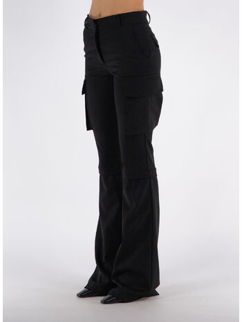 PANTALONE FLANNEL MULTIPOCKETS FLARE, 0473 BLACK, small