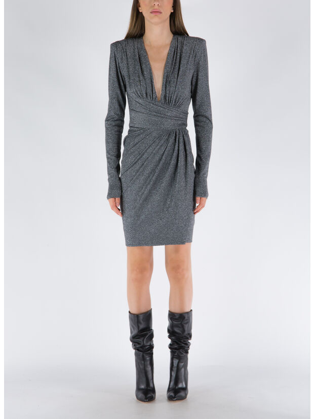 ABITO MIDI GLITTER, STEEL GREY, large