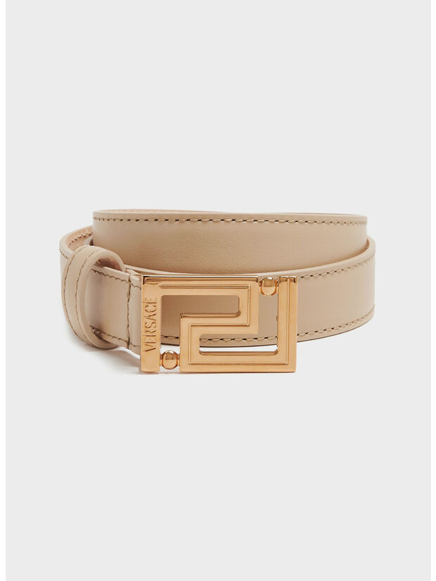 CINTURA BELT H.20 CALF LEATHER, 1KD4V SAND VERSACE GOLD, large