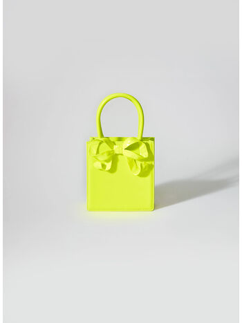 BORSA BOW MINI TOTE BAG, NEON YELLOW, small