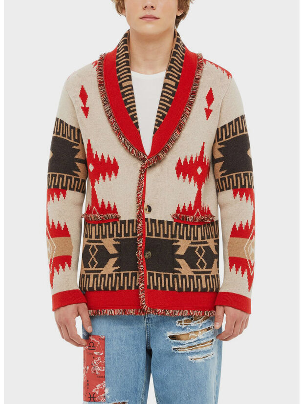 CARDIGAN ICON JACQUARD, 1727 SAND FIRE, large