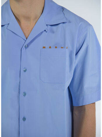 CAMICIA BOWLING IN COTONE TINTO FILO, LOB50, small