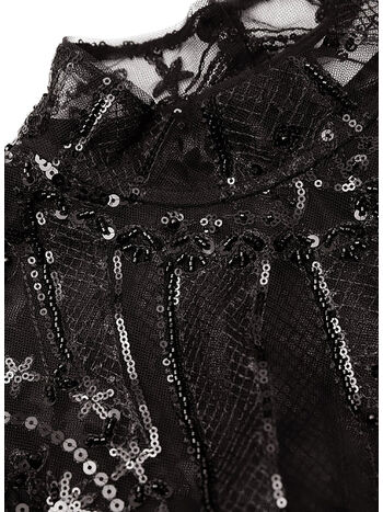 ABITO LUNGO CON RICAMO PAISLEY, BLACK, small